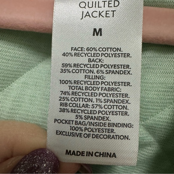 Quilted Women's Jacket in Sage / Mint Green Size M - NWT - Picture 8 of 9